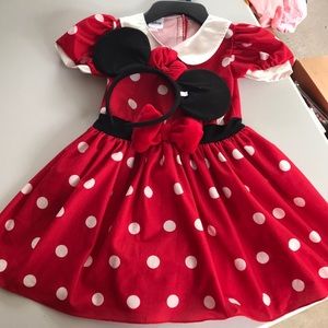 EUC Minnie Mouse costume with headband 2t